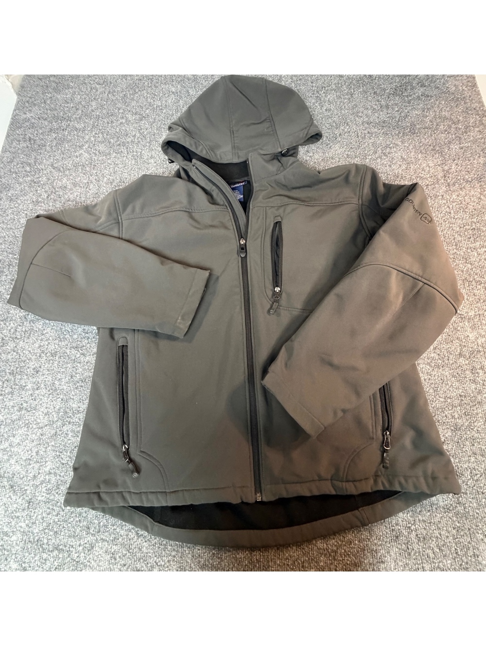 Free Country Black Mens Hooded Softshell Jacket Full Zip 2XL